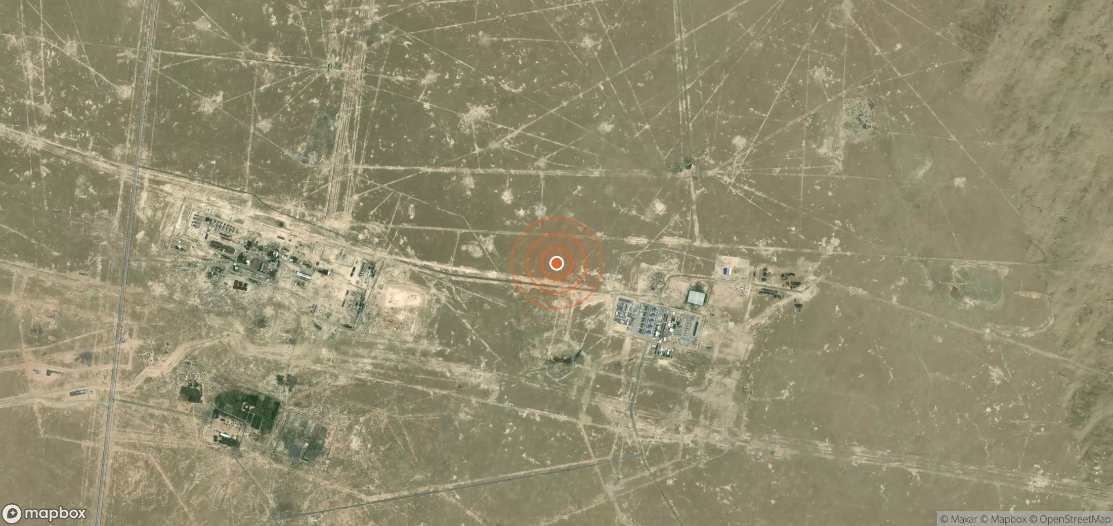 Satellite map of methane plume locations in UZB_S_130