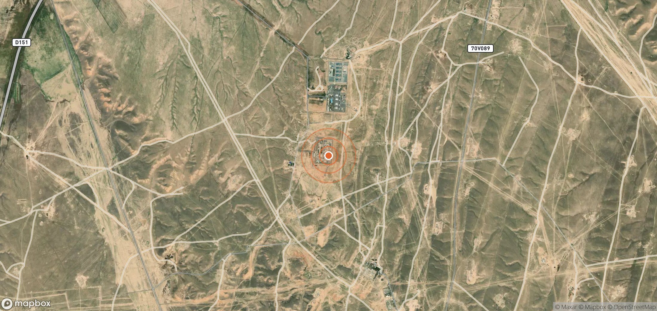 Satellite map of methane plume locations in UZB_S_139