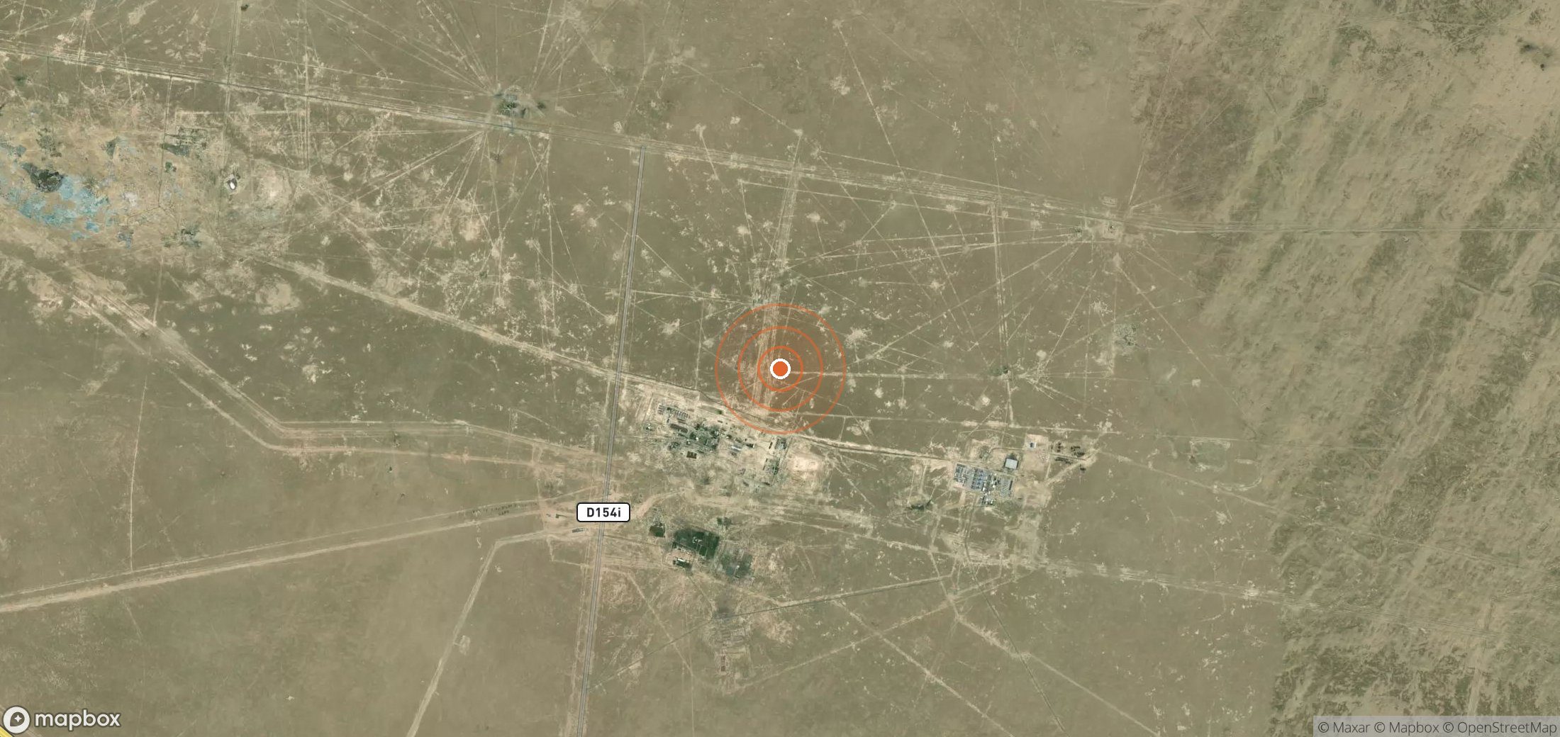 Mapa satelital de plumas de metano en UZB_S_154