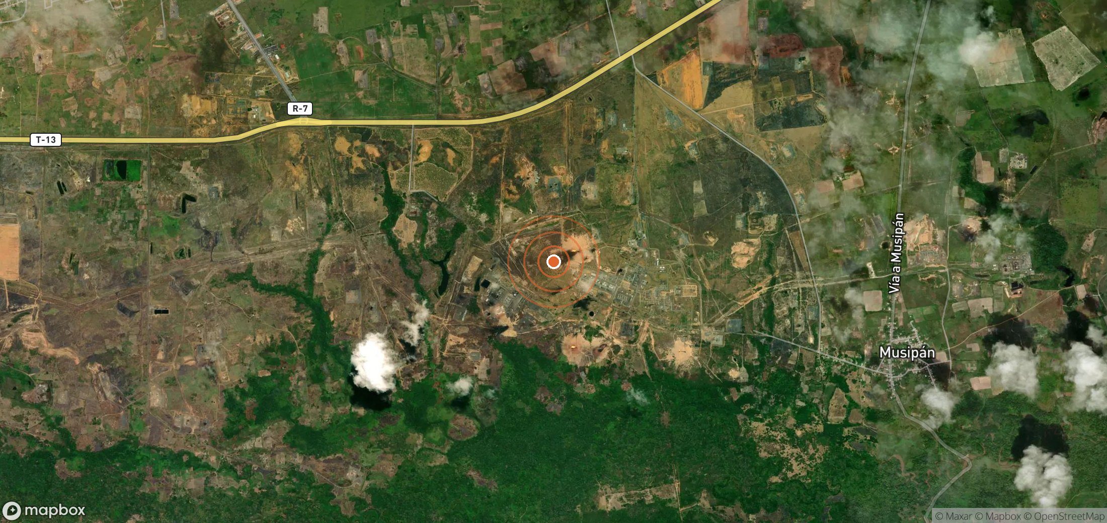 Mapa satelital de plumas de metano en VEN_S_007