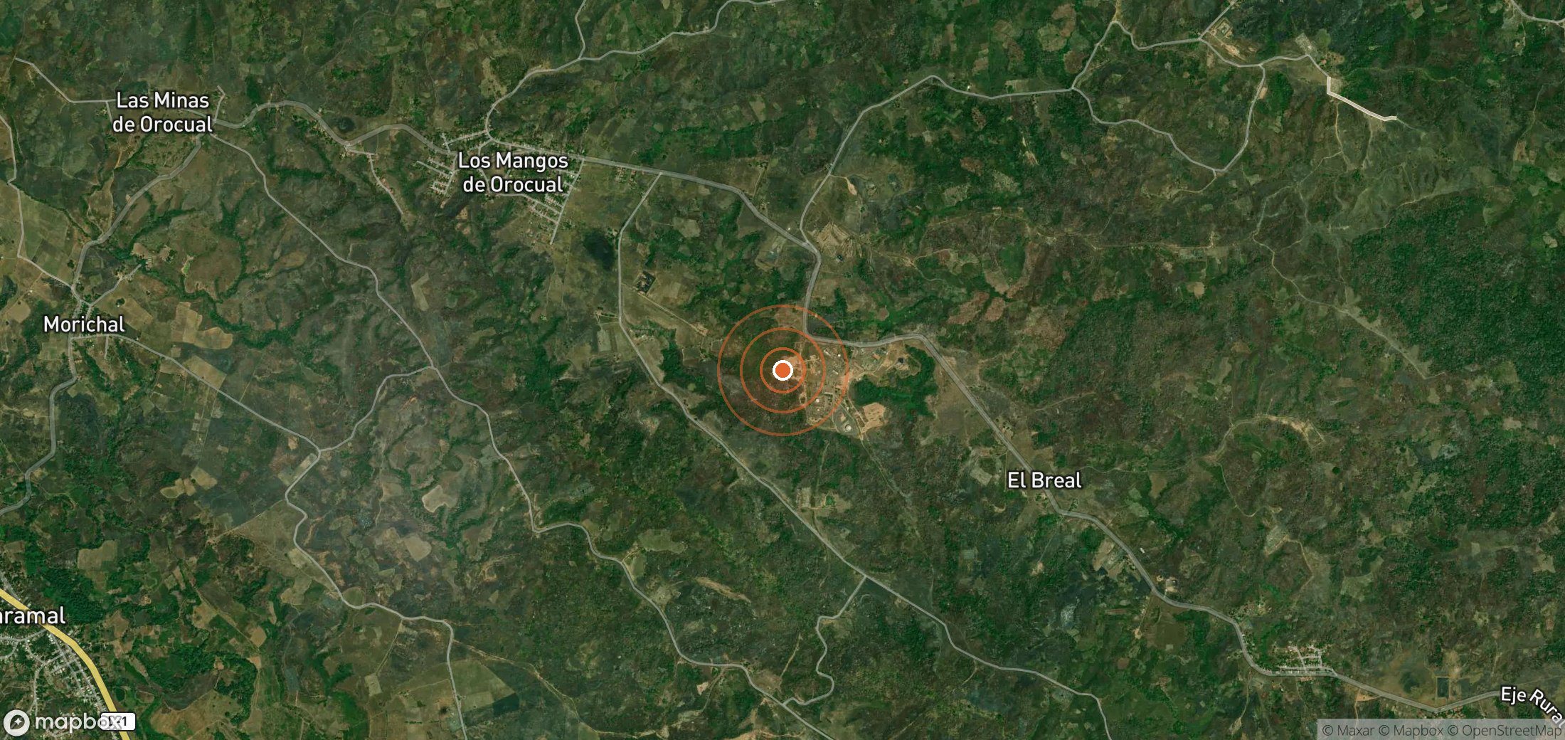Satellite map of methane plume locations in VEN_S_015