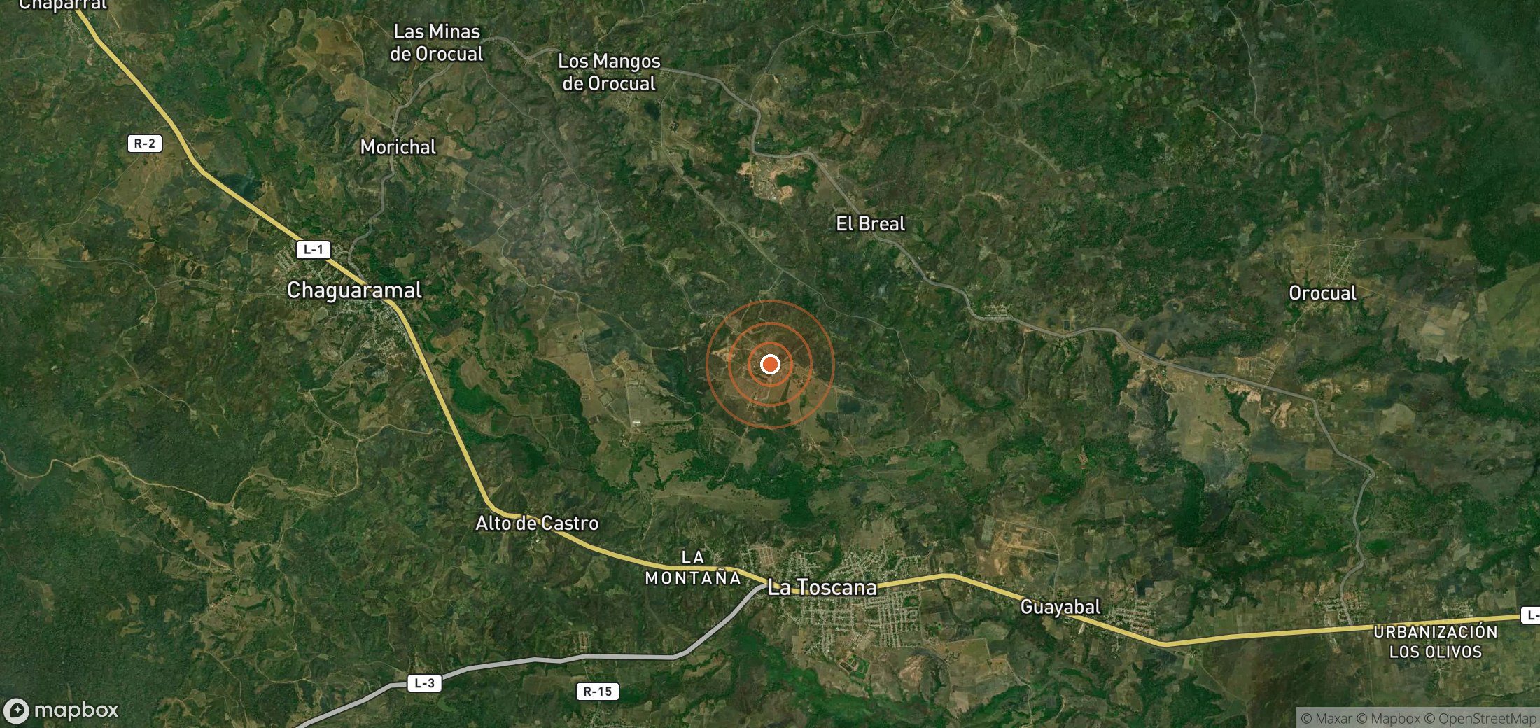 Satellite map of methane plume locations in VEN_S_016