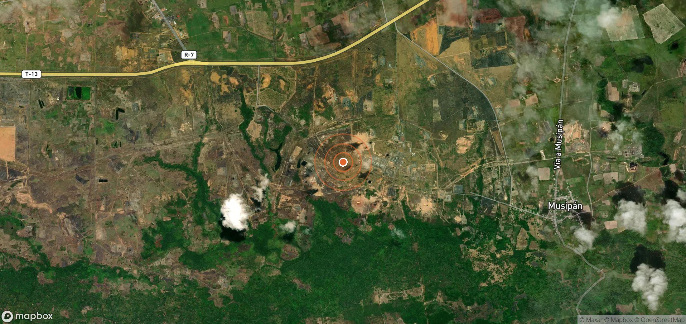 Mapa satelital de plumas de metano en VEN_S_094