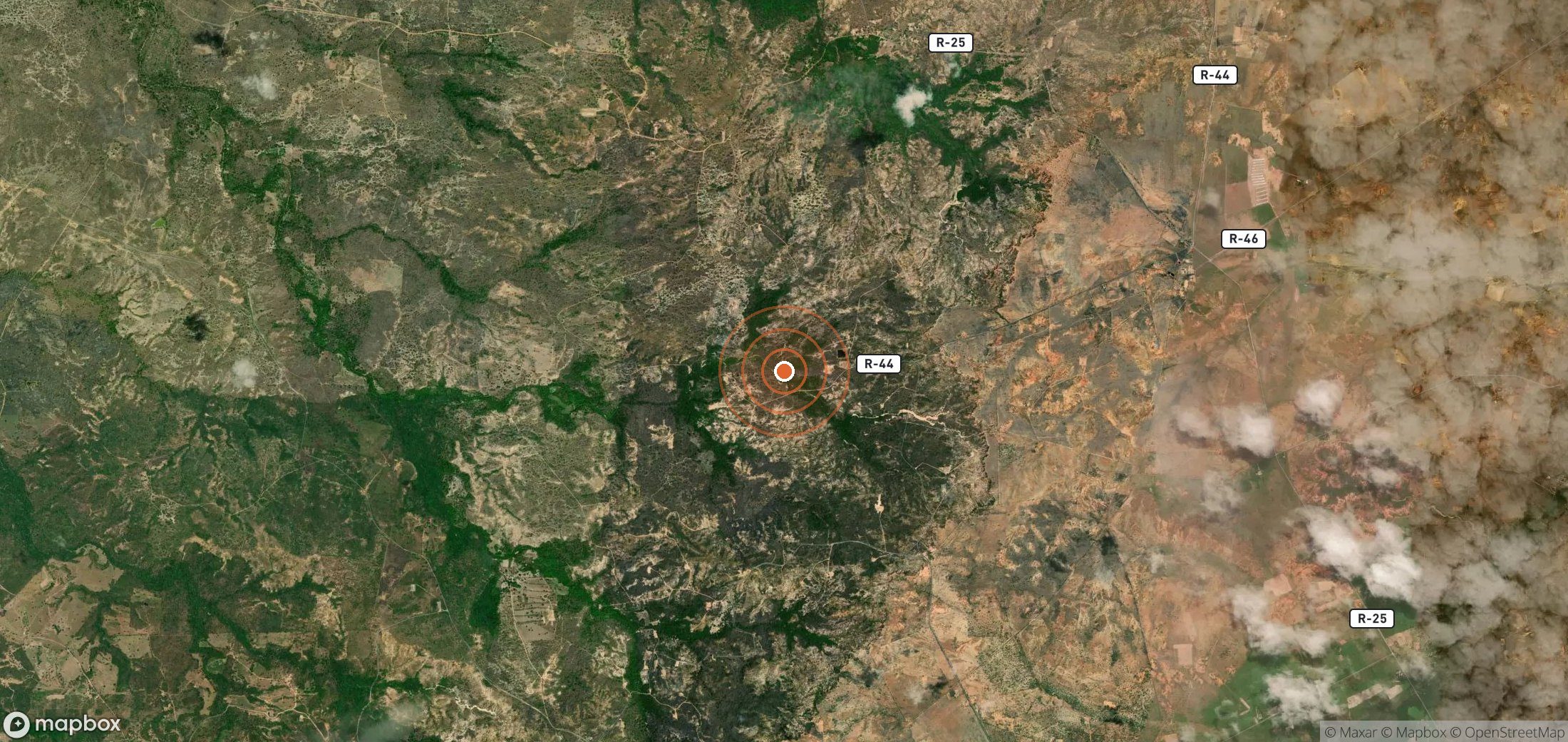Satellite map of methane plume locations in VEN_S_112