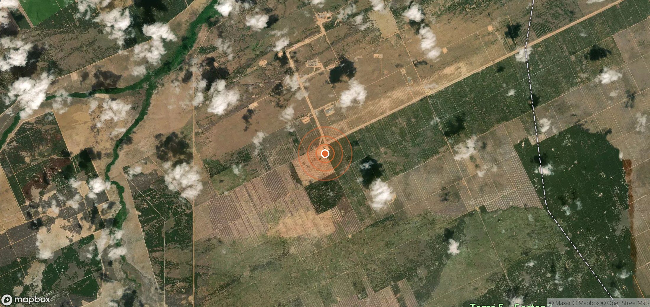 Satellite map of methane plume locations in VEN_S_119