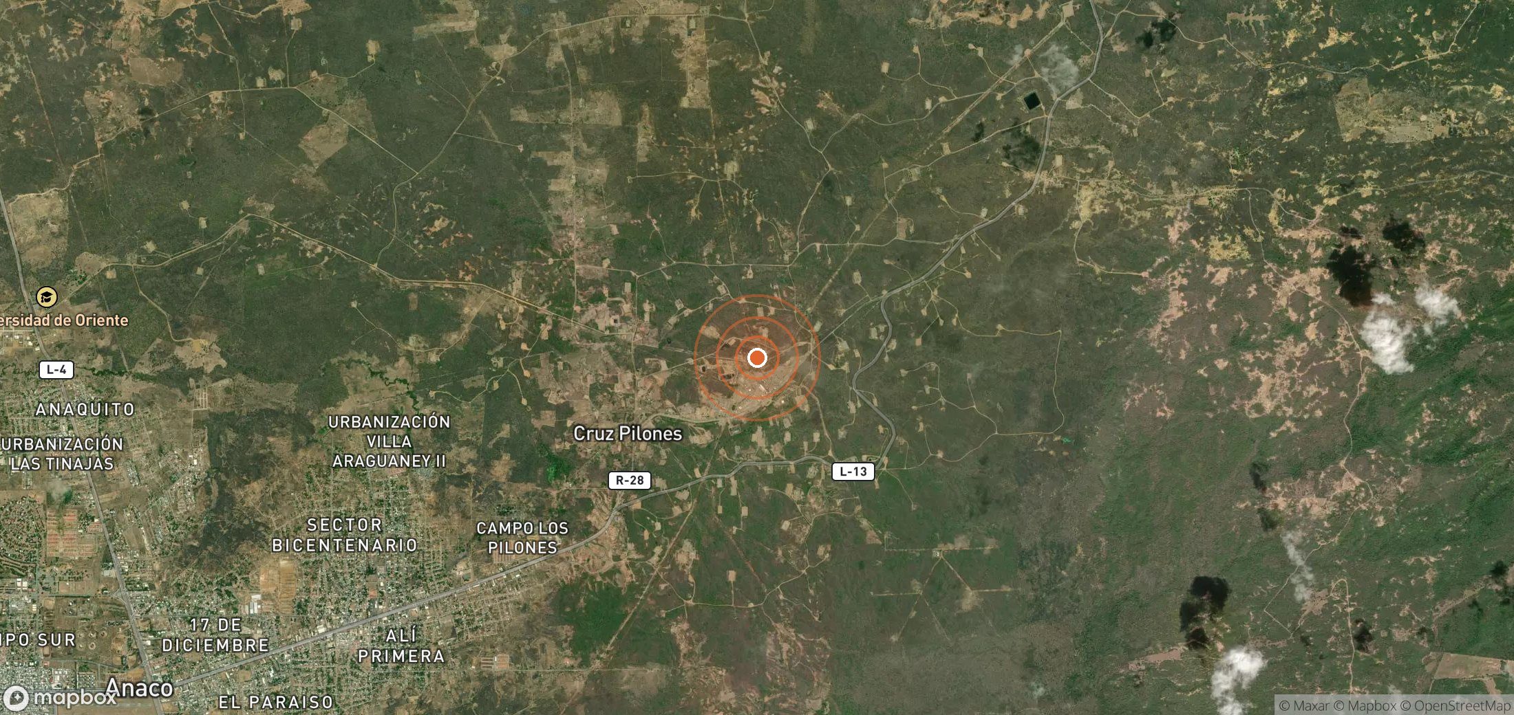 Mapa satelital de plumas de metano en VEN_S_139