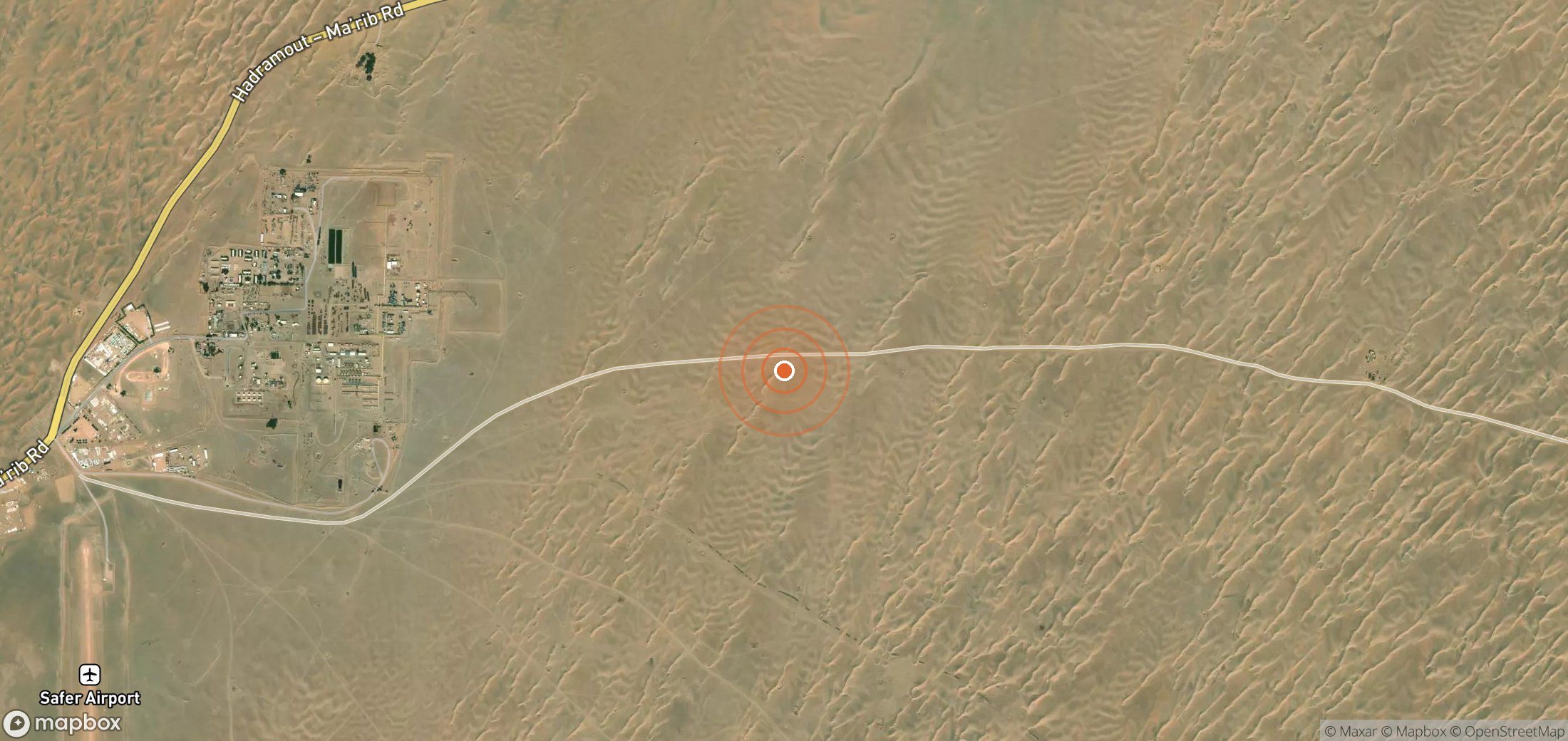 Satellite map of methane plume locations in YEM_S_013