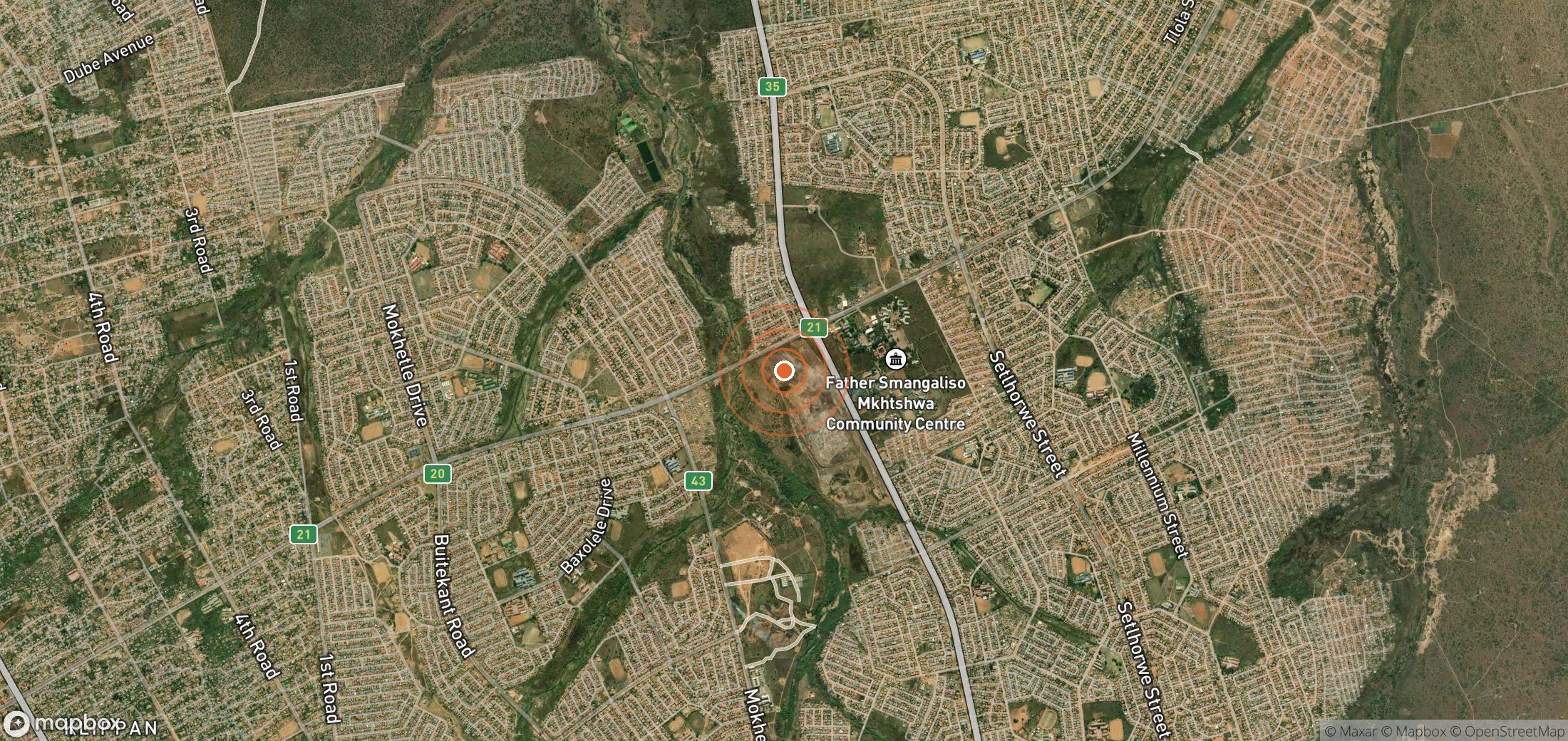 Mapa satelital de plumas de metano en ZAF_S_001